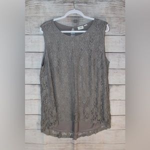 Cato sleeveless, gray lace